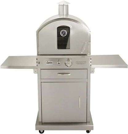 Summerset ‘The Oven’ Outdoor Freestanding Large Capacity Gas Ovens with Pizza Stones, Smoker Box and Mobile Cart, 304 Stainless Steel Construction, Natural Gas