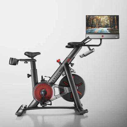 Yesoul Exercise Bike G1M Max (Bike with Screen) Smart Exercise Bike with 21.5″ HD Screen,Low Noise Indoor Cycling Bike for Home Gym Fitness Equipment Trainer four-speaker surround sound