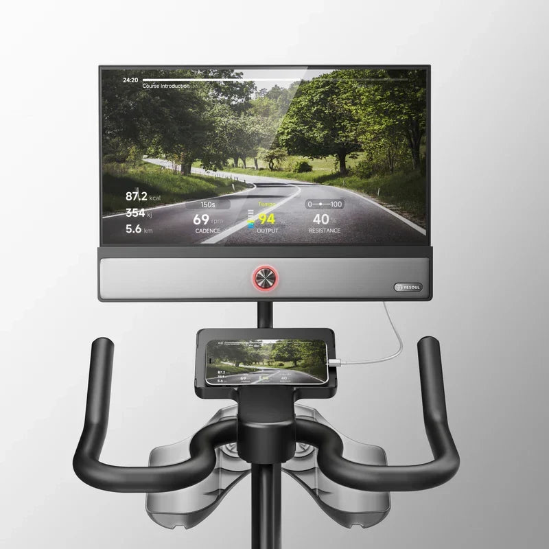 Yesoul Exercise Bike G1M Max (Bike with Screen) Smart Exercise Bike with 21.5″ HD Screen,Low Noise Indoor Cycling Bike for Home Gym Fitness Equipment Trainer four-speaker surround sound