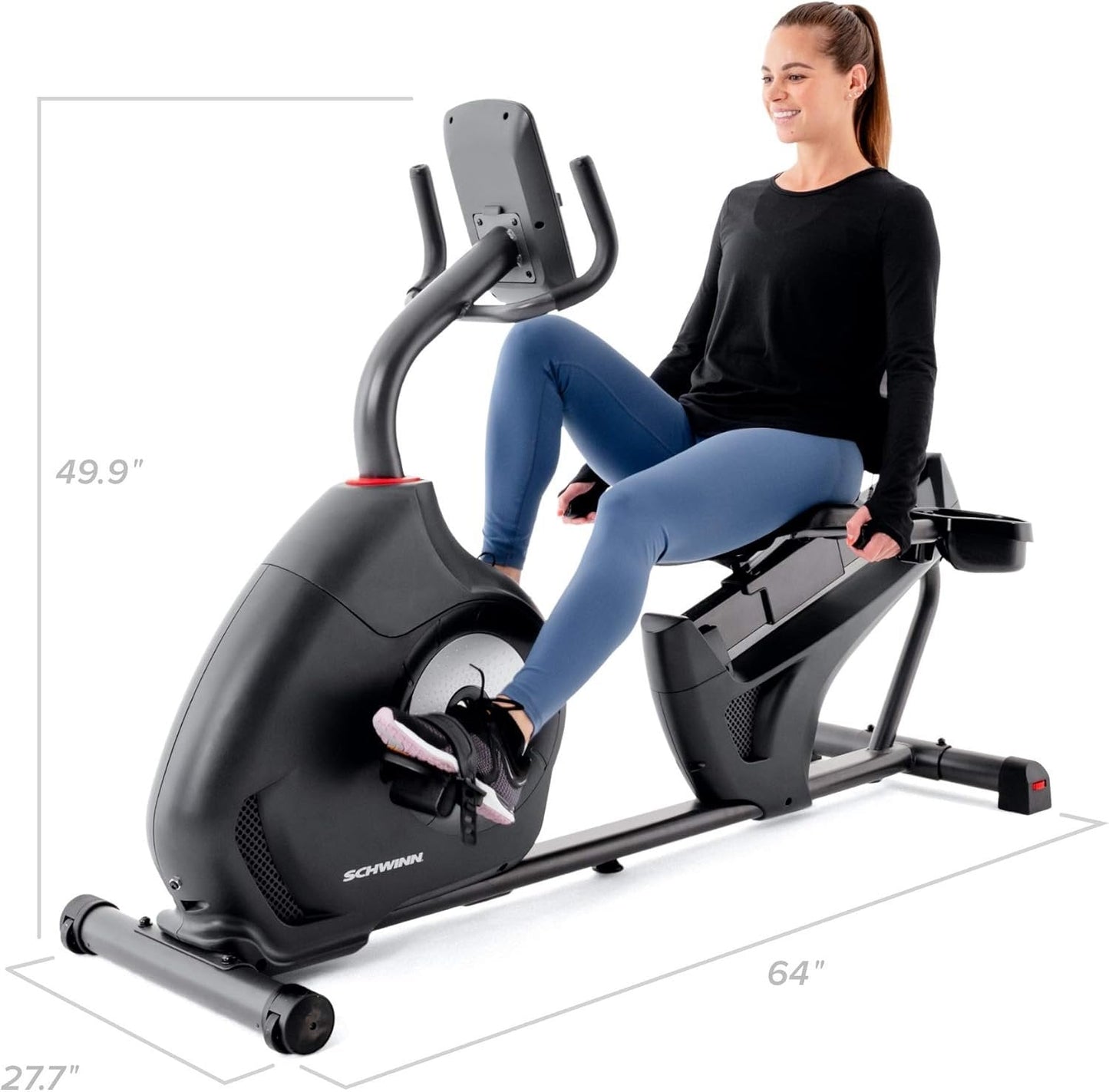 Schwinn 230 Recumbent Exercise Bike with Explore the World and Zwift Compatibility