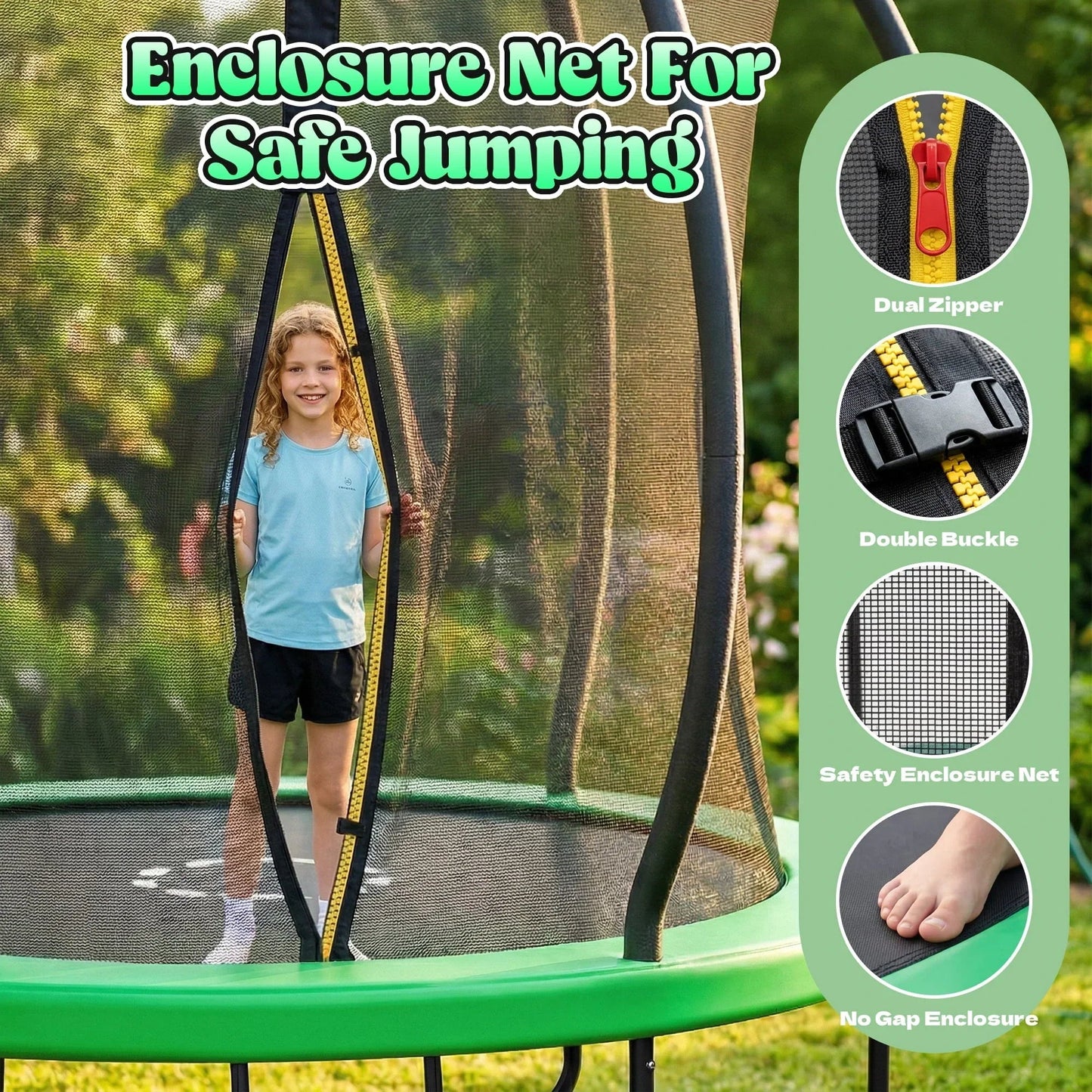Outdoor Trampoline,Fashionsport Outfitters 8FT/12FT/14FT/16FT Round Jumping Trampoline with Ladder,Sprinkler,Basketball Hoop Board,Recreational Backyard Trampolines Anti-Rust for Kids Gift