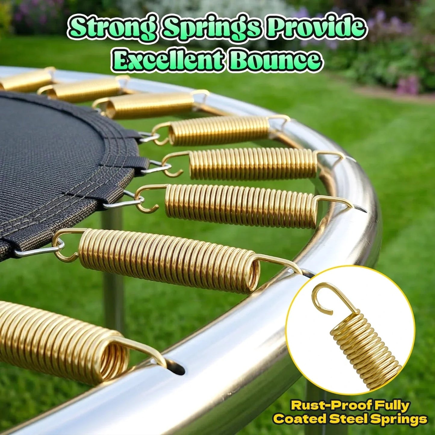 Outdoor Trampoline,Fashionsport Outfitters 8FT/12FT/14FT/16FT Round Jumping Trampoline with Ladder,Sprinkler,Basketball Hoop Board,Recreational Backyard Trampolines Anti-Rust for Kids Gift