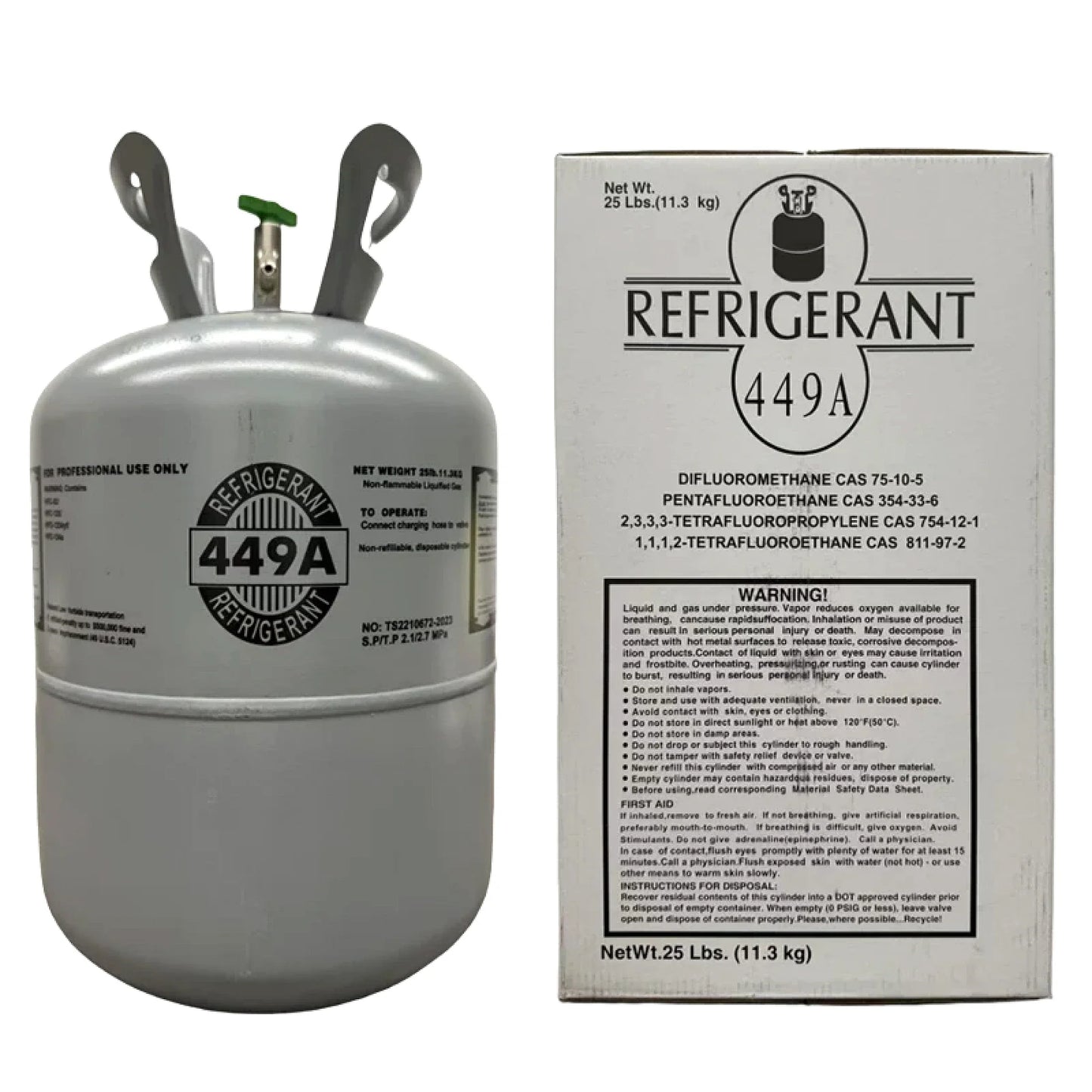25 lb R449A HFO Blend Refrigerant Gas Cylinder