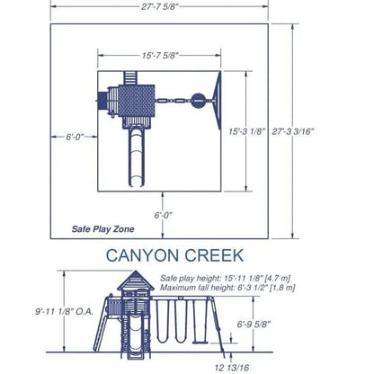 Backyard Discovery Canyon Creek Wooden Swing Set with Slide and Rock Wall