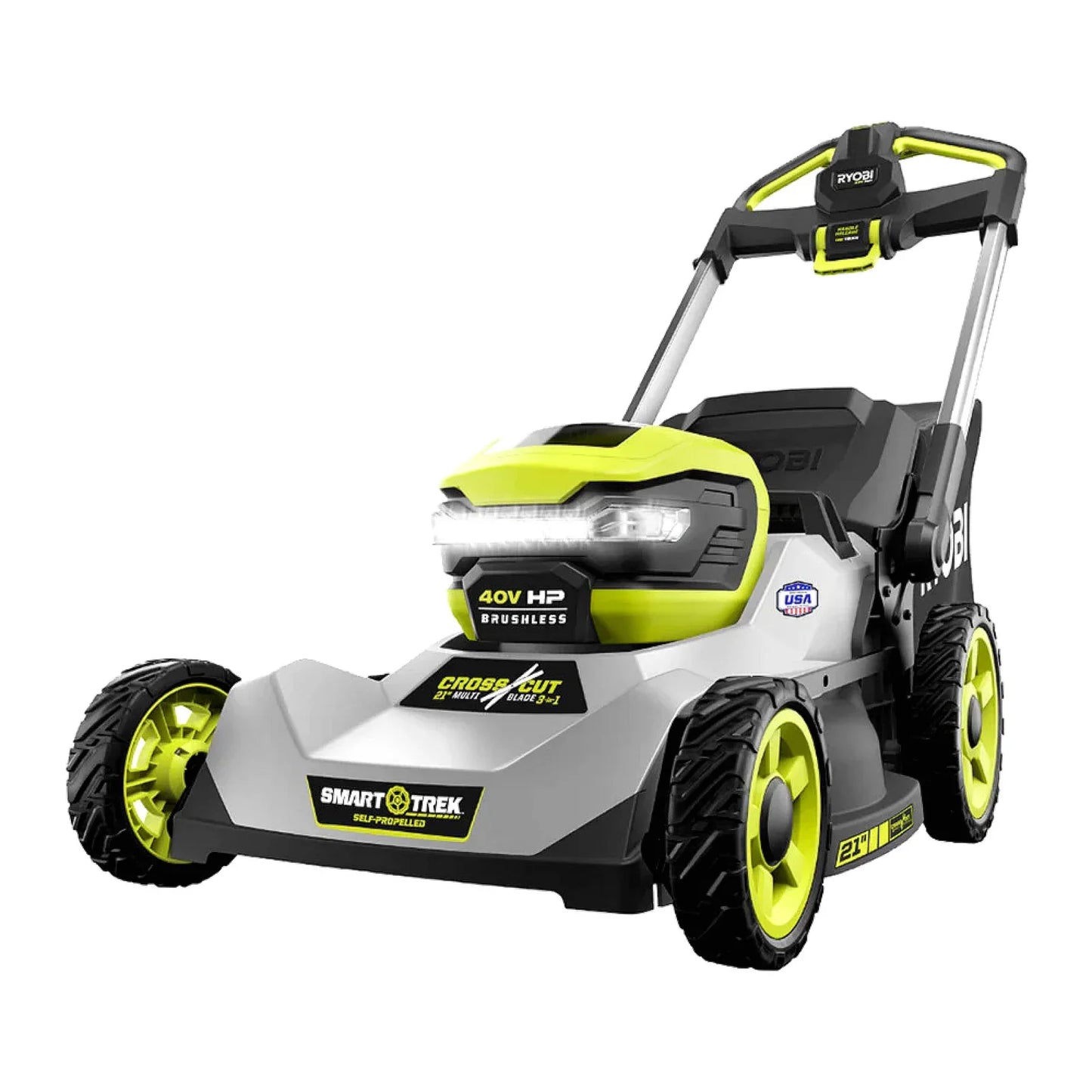 RYOBI 40V HP Brushless 21″ Self-Propelled Multi-Blade Lawn Mower Kit