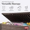 Keter Westwood 150 Gallon Deck Box Organizer, Doubles as 2-Person Bench Seat, Brown – Large Resin Outdoor Storage and Seating with Lockable Lid for Garden, Pool, and Patio - Image 3