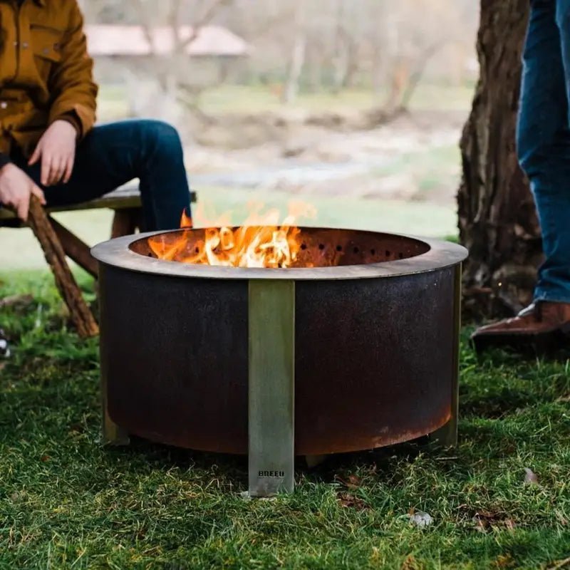 X Series 28 Inch Round Cortens Steels Wood-Burning Fire Pit in Stainless Steel by Breeo - Image 3