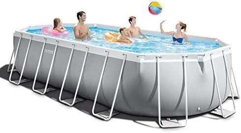 INTEX 26797EH Prism Frame Premium Oval Above Ground Swimming Pool Set: 20ft x 10ft x 48in – Includes 1500 GPH Cartridge Filter Pump – Removable Ladder – Pool Cover – Ground Cloths - Image 4