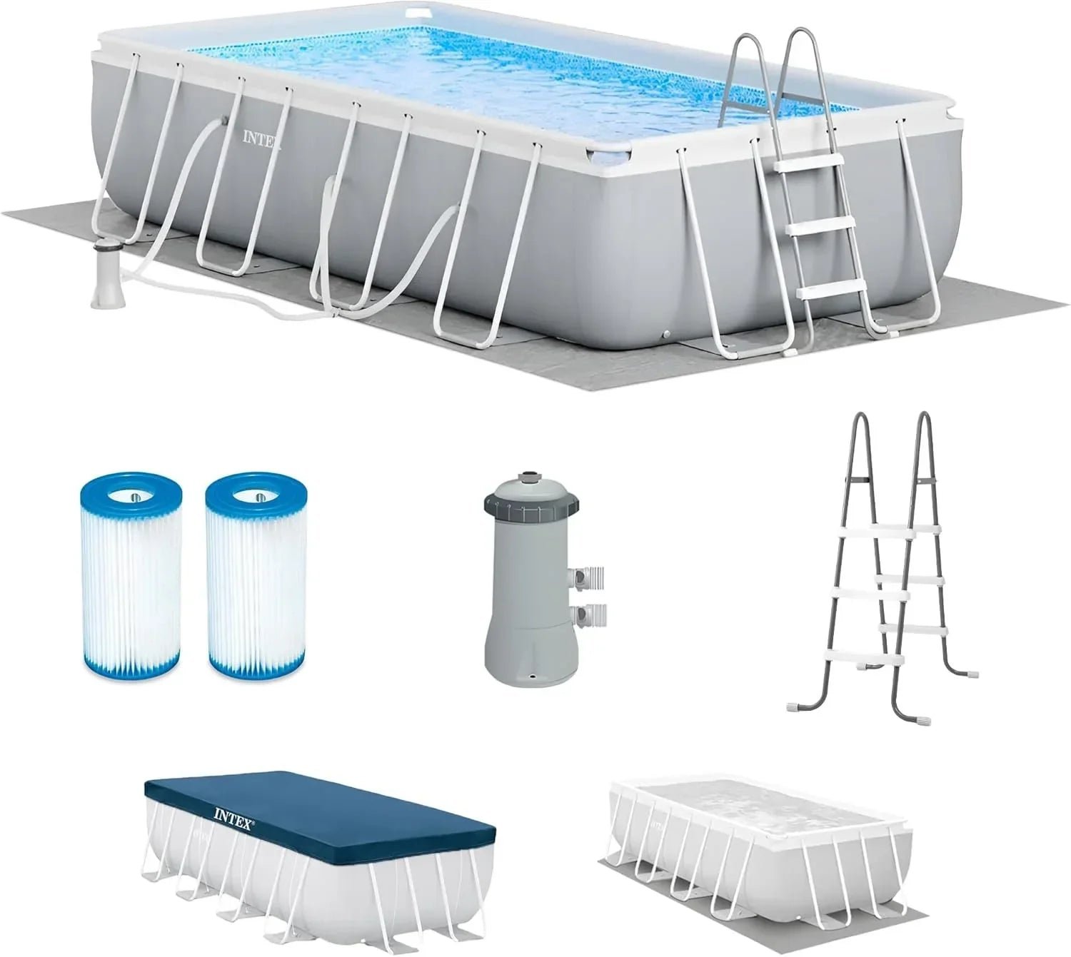 Intex Prism Frame 16′ x 8′ x 42′ Rectangular Above Ground Pool Sets - Image 6