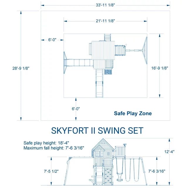 Backyard Discovery Skyfort II Wooden Swing Set with Wave Slide - Image 5