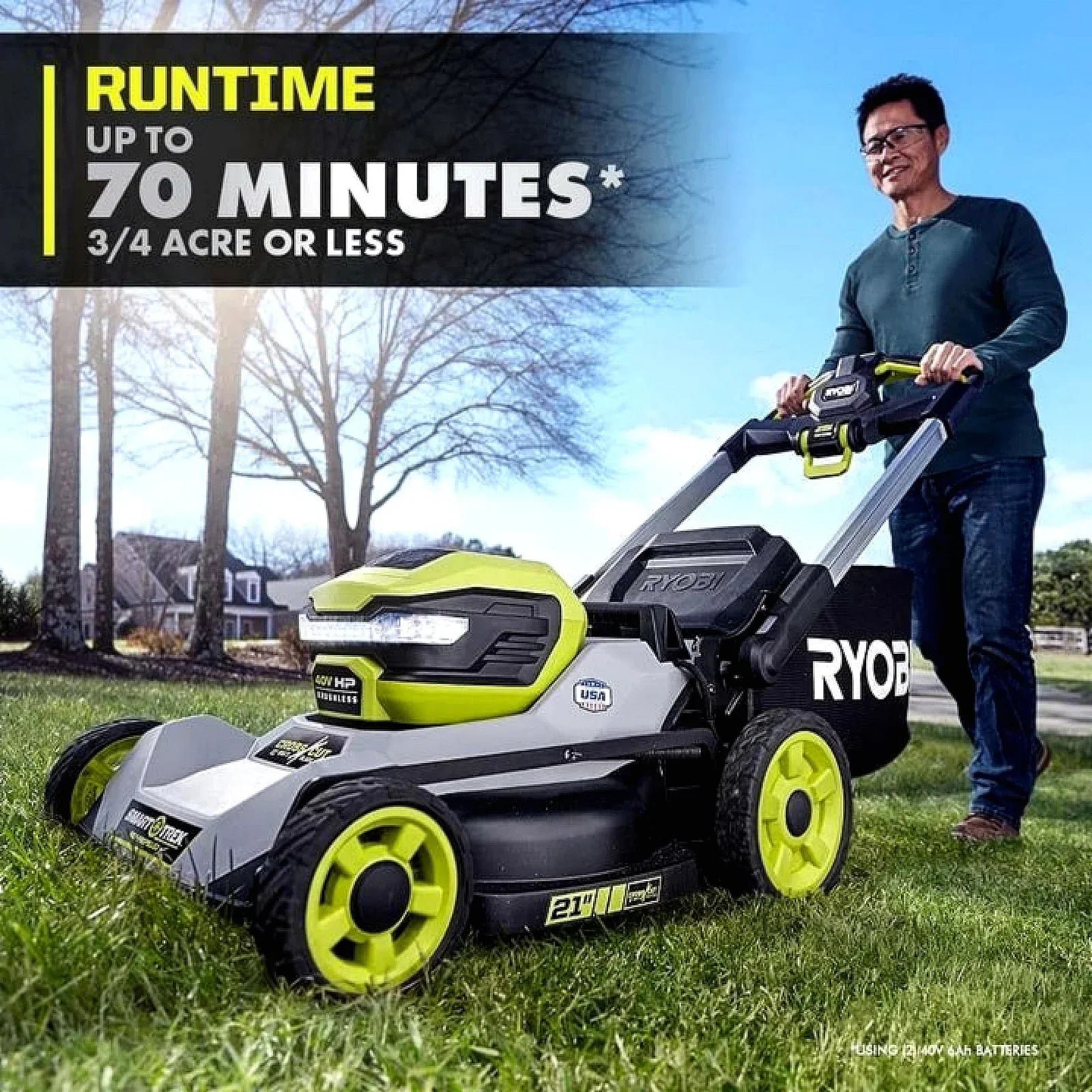 RYOBI 40V HP Brushless 21″ Self-Propelled Multi-Blade Lawn Mower Kit - Image 3