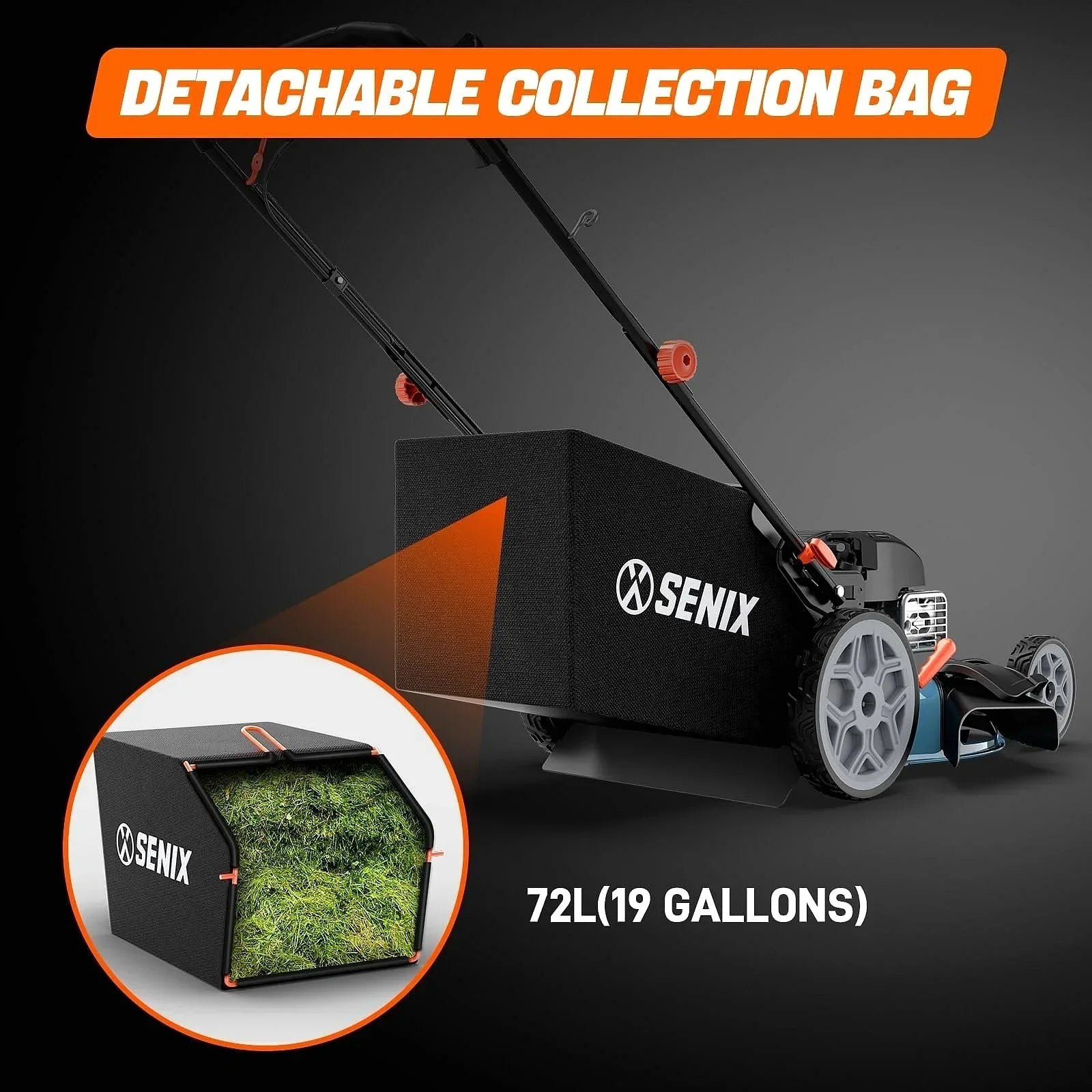 SENIX LSSG-H2 22-Inch Self-Propelled Gas Lawn Mower with 163cc 4-Cycle Briggs & Stratton Engine - Image 2