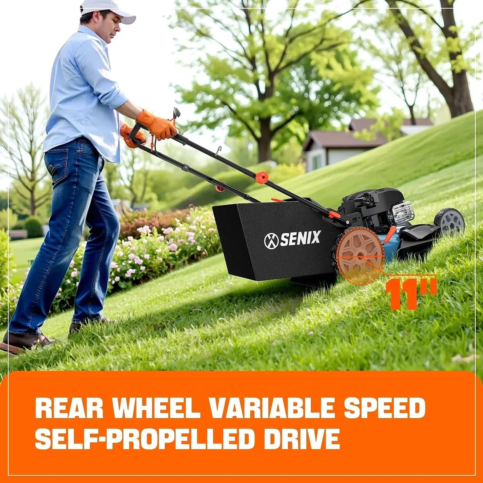 SENIX LSSG-H2 22-Inch Self-Propelled Gas Lawn Mower with 163cc 4-Cycle Briggs & Stratton Engine - Image 5