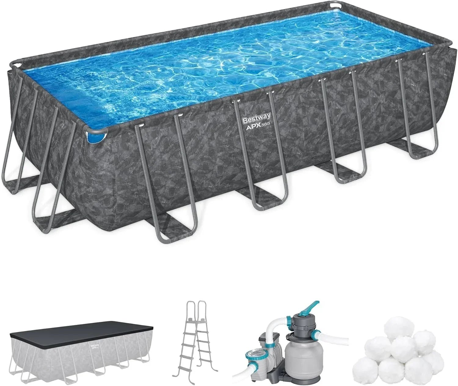 Bestway APX 365 18′ x 9′ x 52″ Rectangular Above Ground Swimming Pools - Image 6
