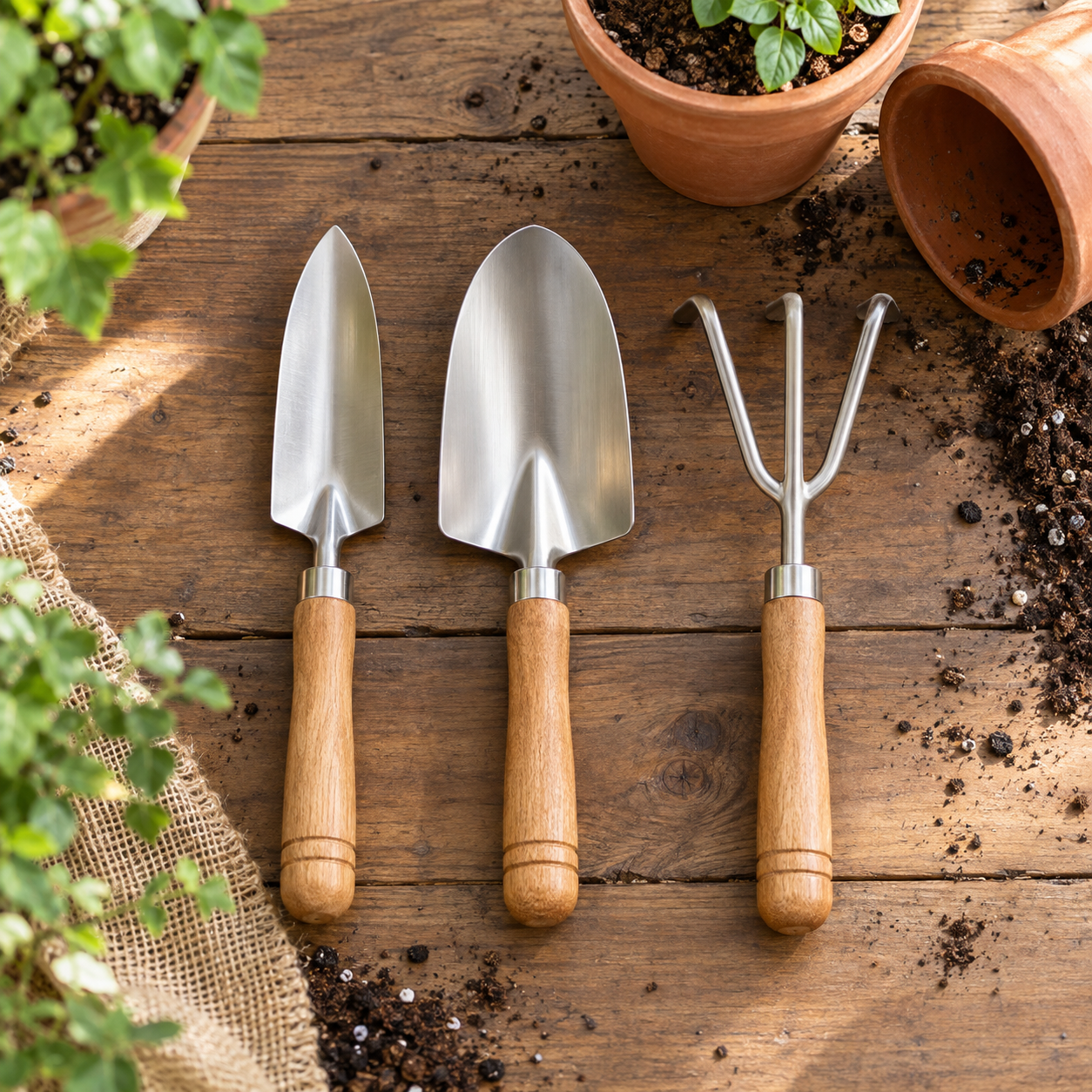 Mini 3-Piece Garden Tool Set – Shovel, Spade & Rake - Image 4
